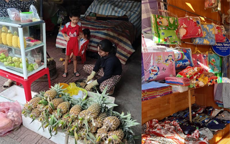 Hàng hóa tại chợ Tân Biên